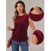 image:imageAllegra K Women Dressy Velvet Christmas Party Crew Neck Cap Sleeve BlouseBurgundy