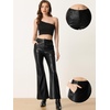image:imageAllegra K Women Faux Leather Flared Wide Leg Pant with PocketsBlack