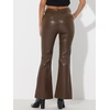 image:imageAllegra K Women Faux Leather Flared Wide Leg Pant with PocketsCoffee