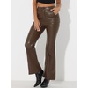 image:imageAllegra K Women Faux Leather Flared Wide Leg Pant with PocketsCoffee