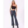 image:imageAllegra K Women Faux Leather Flared Wide Leg Pant with PocketsDark Blue