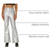 image:imageAllegra K Women Faux Leather Flared Wide Leg Pant with PocketsSilver