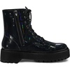 image:imageAllegra K Women Faux Leather Round Toe Platform Combat Boots Flat HeelsBlack