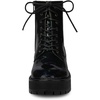 image:imageAllegra K Women Faux Leather Round Toe Platform Combat Boots Flat HeelsBlack