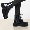 image:imageAllegra K Women Faux Leather Round Toe Platform Combat Boots Flat HeelsBlack