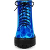 image:imageAllegra K Women Faux Leather Round Toe Platform Combat Boots Flat HeelsBlue