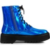 image:imageAllegra K Women Faux Leather Round Toe Platform Combat Boots Flat HeelsBlue
