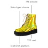 image:imageAllegra K Women Faux Leather Round Toe Platform Combat Boots Flat HeelsGold Yellow
