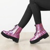 image:imageAllegra K Women Faux Leather Round Toe Platform Combat Boots Flat HeelsPink