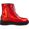 image:imageAllegra K Women Faux Leather Round Toe Platform Combat Boots Flat HeelsRed