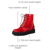 image:imageAllegra K Women Faux Leather Round Toe Platform Combat Boots Flat HeelsRed