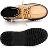image:imageAllegra K Women Faux Leather Round Toe Platform Combat Boots Flat HeelsRose Gold