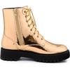 image:imageAllegra K Women Faux Leather Round Toe Platform Combat Boots Flat HeelsRose Gold