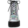 image:imageAllegra K Women Faux Leather Round Toe Platform Combat Boots Flat HeelsSilver