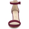 image:imageAllegra K Women Faux Suede Clear Heel Chunky Heel Ankle Strap SandalsBurgundy