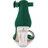image:imageAllegra K Women Faux Suede Clear Heel Chunky Heel Ankle Strap SandalsEmerald Green