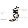 image:imageAllegra K Women Faux Suede Open Toe Stiletto Heel Lace Up SandalsBlack