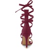image:imageAllegra K Women Faux Suede Open Toe Stiletto Heel Lace Up SandalsBurgundy