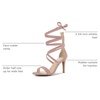 image:imageAllegra K Women Faux Suede Open Toe Stiletto Heel Lace Up SandalsDust Pink