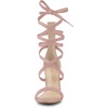 image:imageAllegra K Women Faux Suede Open Toe Stiletto Heel Lace Up SandalsDust Pink