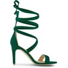 image:imageAllegra K Women Faux Suede Open Toe Stiletto Heel Lace Up SandalsGreen