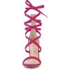 image:imageAllegra K Women Faux Suede Open Toe Stiletto Heel Lace Up SandalsHot Pink