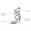 image:imageAllegra K Women Faux Suede Open Toe Stiletto Heel Lace Up SandalsPurple