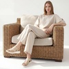 image:imageAllegra K Women Open Toe Elastic Ankle Strap CrossStrap Flat SandalsBeige