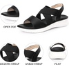 image:imageAllegra K Women Open Toe Elastic Ankle Strap CrossStrap Flat SandalsBlack