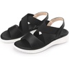 image:imageAllegra K Women Open Toe Elastic Ankle Strap CrossStrap Flat SandalsBlack