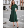 image:imageAllegra K Womens 34 Sleeve ALine Business Work Formal Midi DressDark Green