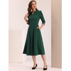 image:imageAllegra K Womens 34 Sleeve ALine Business Work Formal Midi DressDark Green