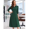 image:imageAllegra K Womens 34 Sleeve ALine Business Work Formal Midi DressDark Green