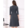 image:imageAllegra K Womens 34 Sleeve ALine Business Work Formal Midi DressDark Grey