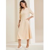 image:imageAllegra K Womens 34 Sleeve ALine Business Work Formal Midi DressDeep Apricot