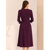 image:imageAllegra K Womens 34 Sleeve ALine Business Work Formal Midi DressDeep Purple