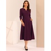 image:imageAllegra K Womens 34 Sleeve ALine Business Work Formal Midi DressDeep Purple