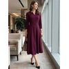 image:imageAllegra K Womens 34 Sleeve ALine Business Work Formal Midi DressDeep Purple