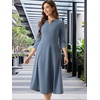 image:imageAllegra K Womens 34 Sleeve ALine Business Work Formal Midi DressGray Blue
