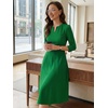 image:imageAllegra K Womens 34 Sleeve ALine Business Work Formal Midi DressGreen