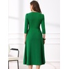 image:imageAllegra K Womens 34 Sleeve ALine Business Work Formal Midi DressGreen