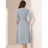 image:imageAllegra K Womens 34 Sleeve ALine Business Work Formal Midi DressGrey