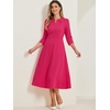 image:imageAllegra K Womens 34 Sleeve ALine Business Work Formal Midi DressHot Pink