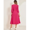 image:imageAllegra K Womens 34 Sleeve ALine Business Work Formal Midi DressHot Pink