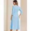 image:imageAllegra K Womens 34 Sleeve ALine Business Work Formal Midi DressLight Blue