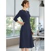 image:imageAllegra K Womens 34 Sleeve ALine Business Work Formal Midi DressNavy Blue
