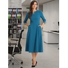 image:imageAllegra K Womens 34 Sleeve ALine Business Work Formal Midi DressPeacock Blue