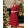 image:imageAllegra K Womens 34 Sleeve ALine Business Work Formal Midi DressRed