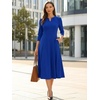 image:imageAllegra K Womens 34 Sleeve ALine Business Work Formal Midi DressRoyal Blue