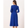 image:imageAllegra K Womens 34 Sleeve ALine Business Work Formal Midi DressRoyal Blue